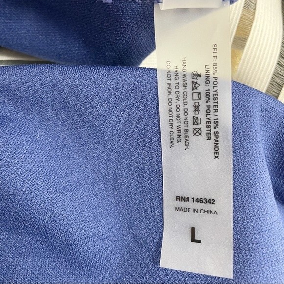 Nicole Miller Navy Floral Shimmer-Band One-Piece Swimsuit Women’s Size Large - Picture 11 of 12